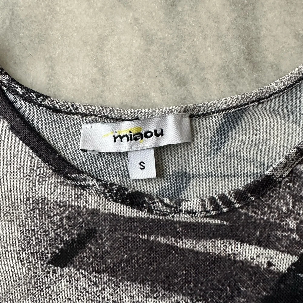 Miaou Black and White Mini Mesh Revolve Easy Rider Graphic Tee Sz Small - Picture 2 of 5